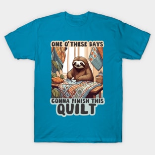 Funny sloth sewing quilt quilter quilting sewing seamstress T-Shirt